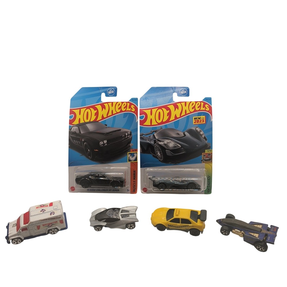Hot Wheels Matchbox Toy Car Lot 6pc Multi SRT Demon Celero GT Diecast 1987-2023